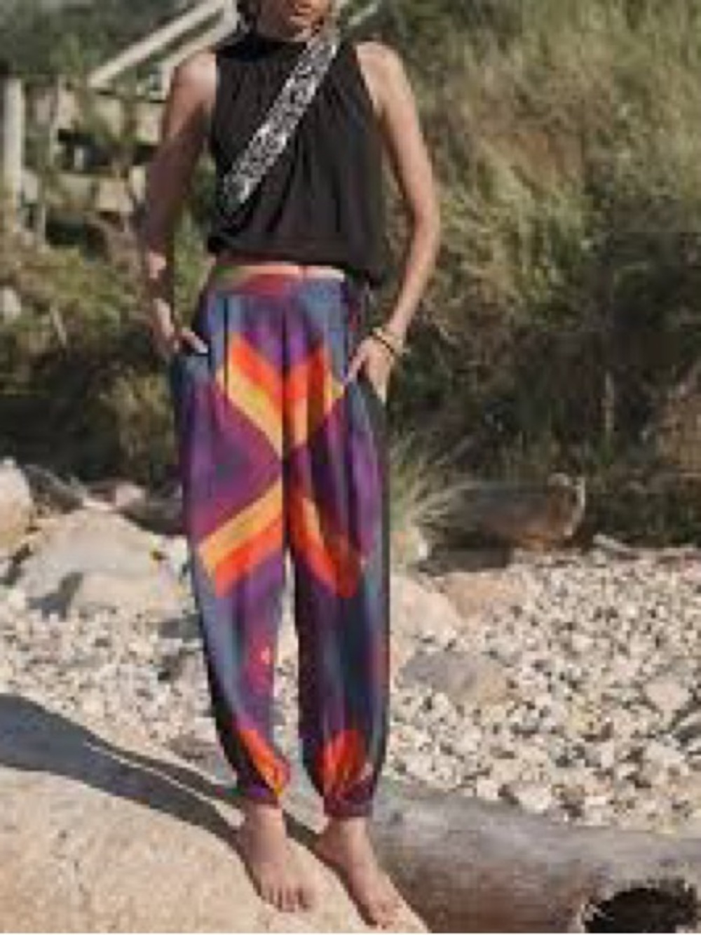 Anthropologie Farm Rio Colorblock Harem Pants Size XS